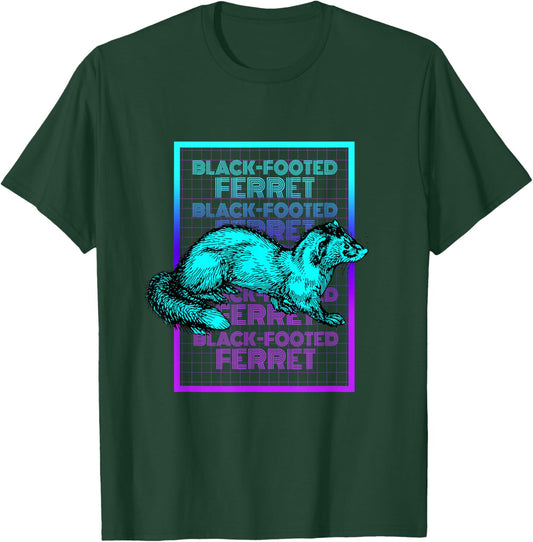 Black Footed Ferret Animal Vintage Retro Black Footed Ferret T-Shirt - T-Shirt | Forest