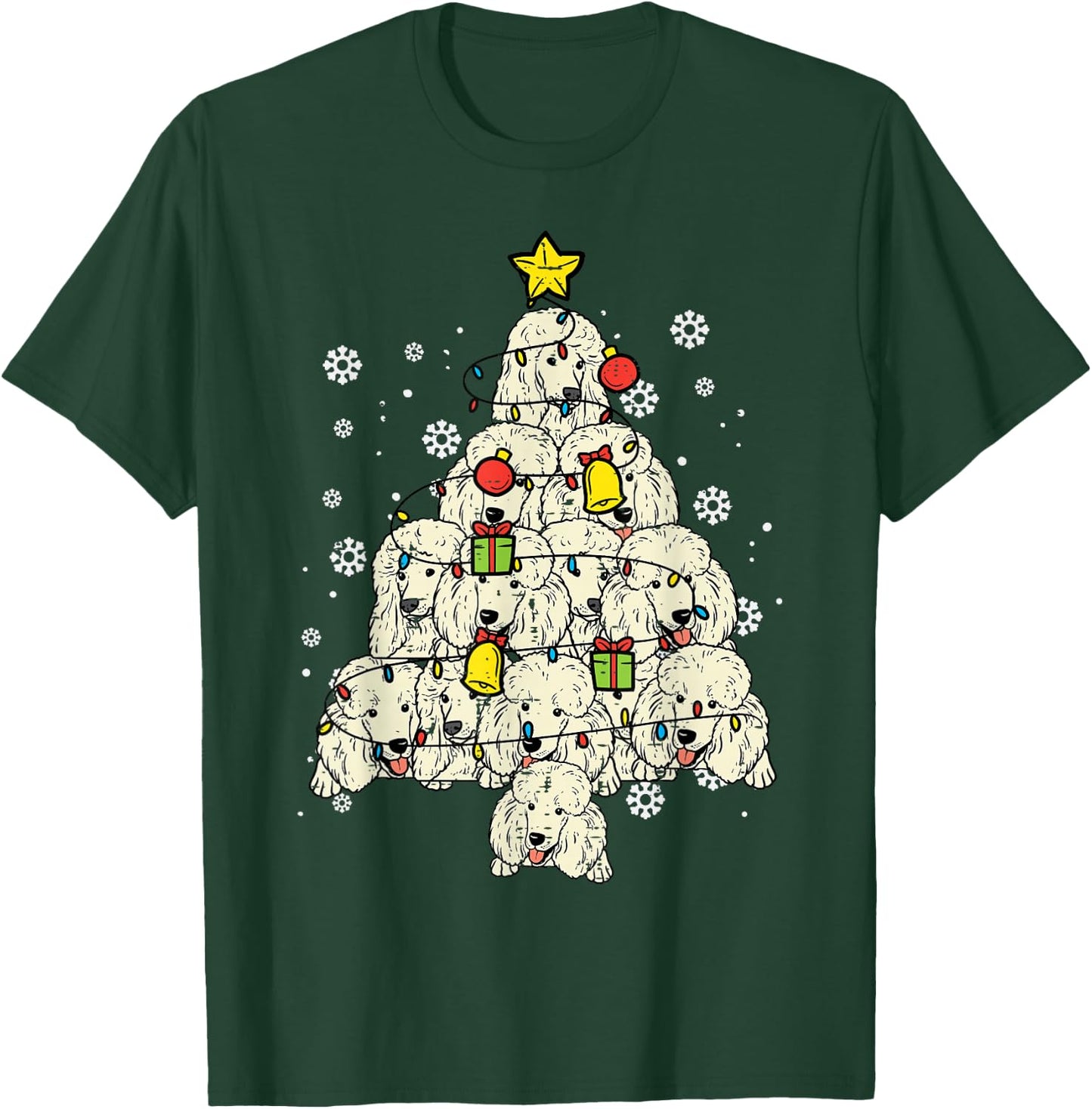 Poodle Christmas Tree Cute Xmas Dog Lover Men Women Kids T-Shirt - T-Shirt | Forest