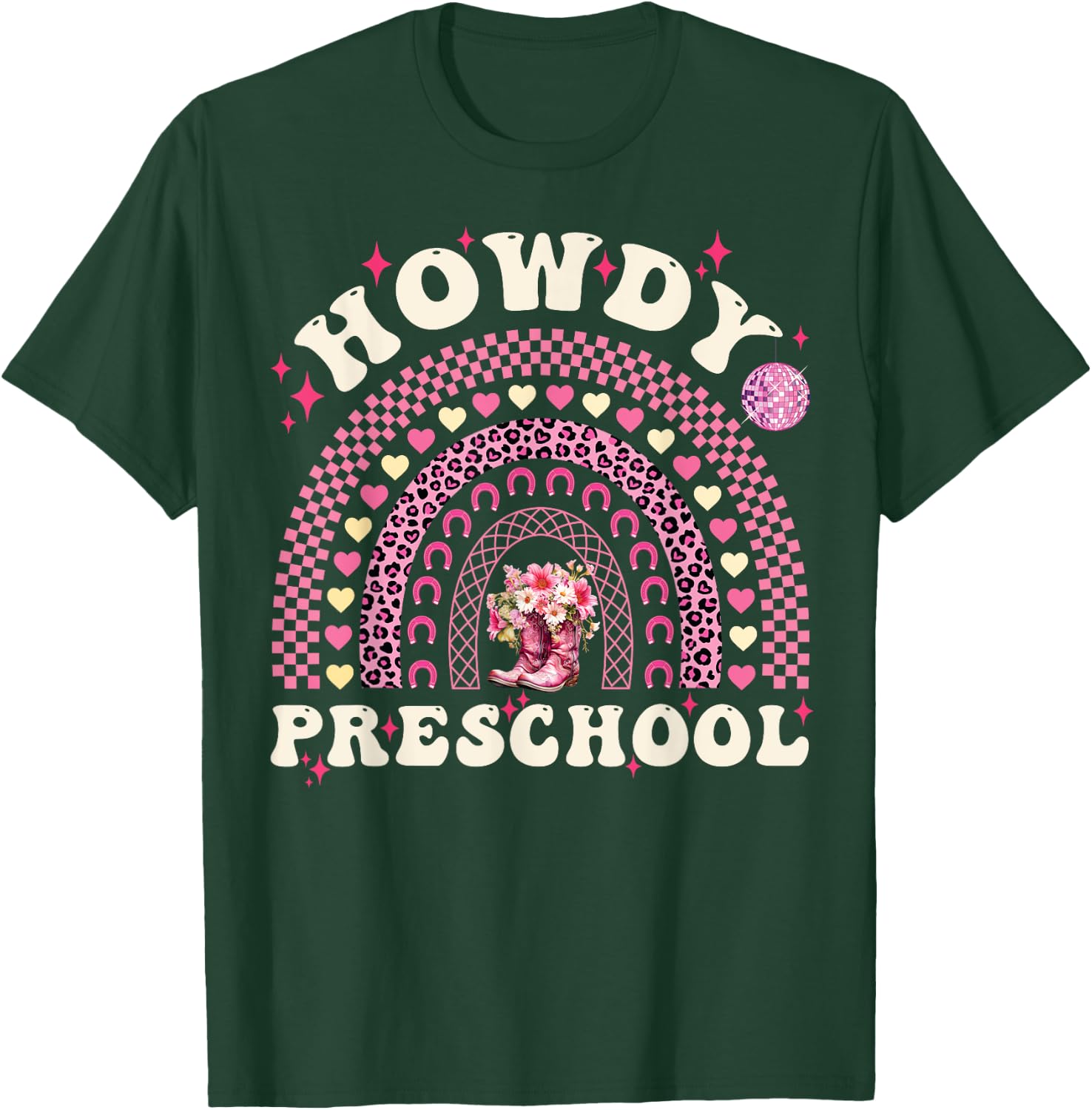 Howdy Preschool Teacher Cowgirl Western Pre-K Back To School T-Shirt - T-Shirt | Forest