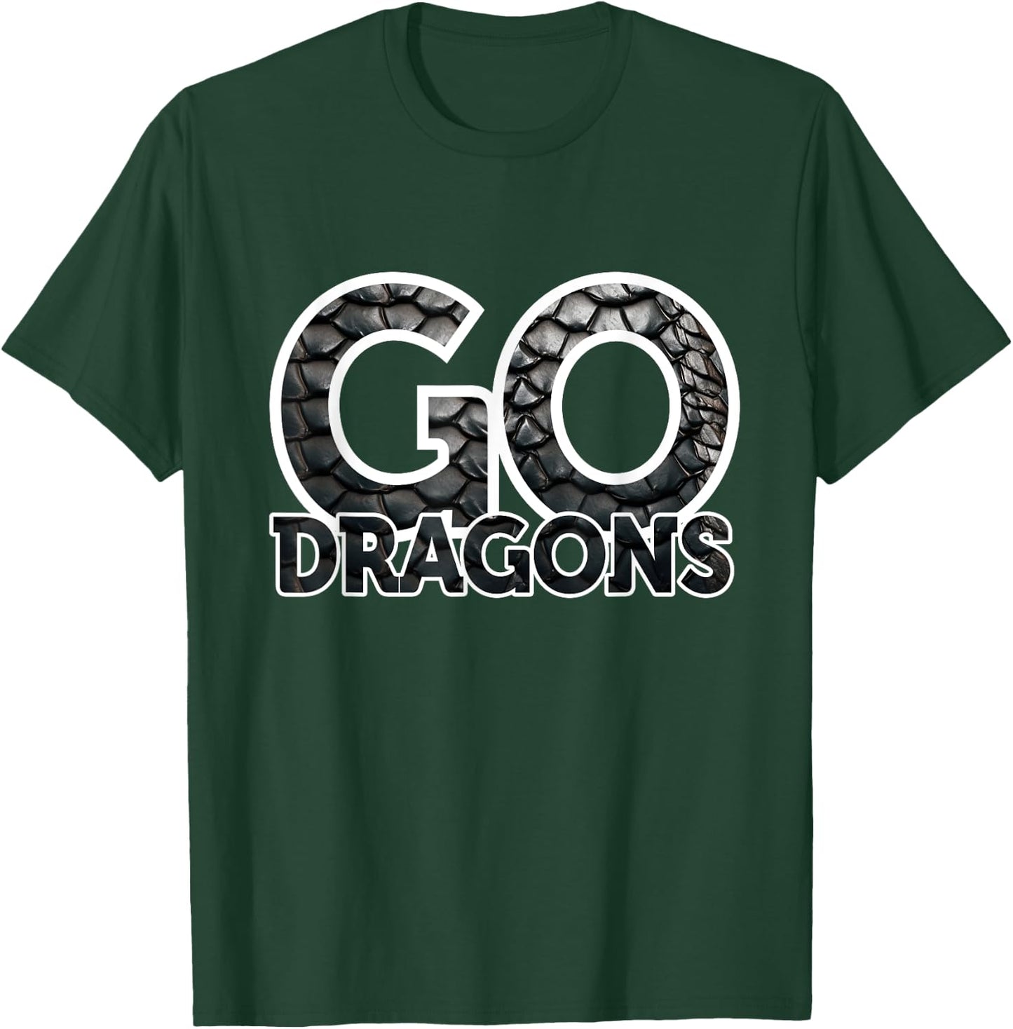 Dragons Team Mascot School Spirit Game Night Dragon Skin Fan T-Shirt - T-Shirt | Forest