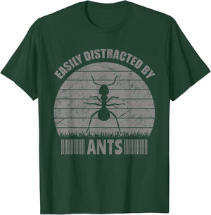 Ants Bugs Shirt | Easily Distracted By Ants For Youth & Kids T-Shirt - T-Shirt | Forest