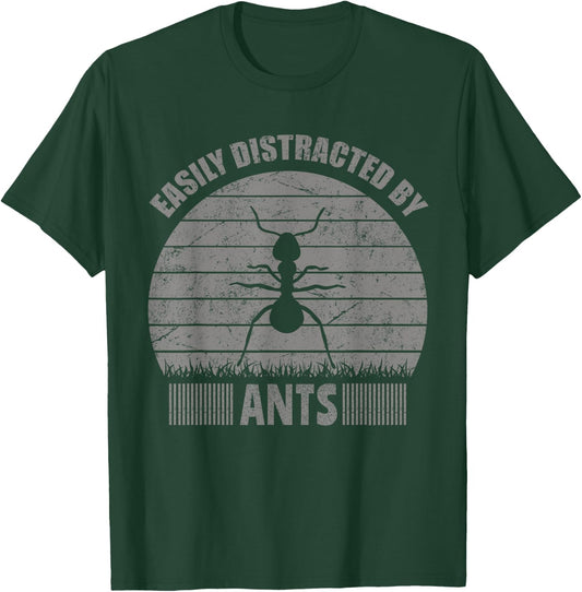 Ants Bugs Shirt | Easily Distracted By Ants For Youth & Kids T-Shirt - T-Shirt | Forest