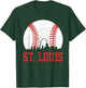 St. Louis Cityscape Vintage Baseball City Men Women Kids T-Shirt - T-Shirt | Forest