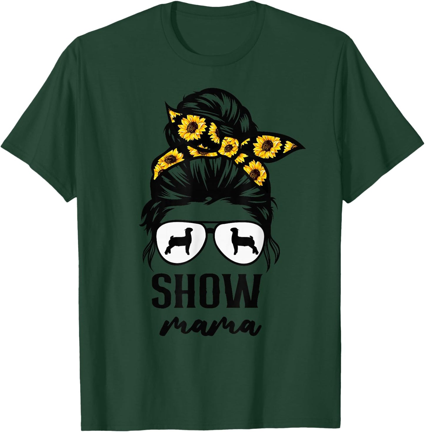goat show mom goat Boer show mama sunflower T-Shirt - T-Shirt | Forest