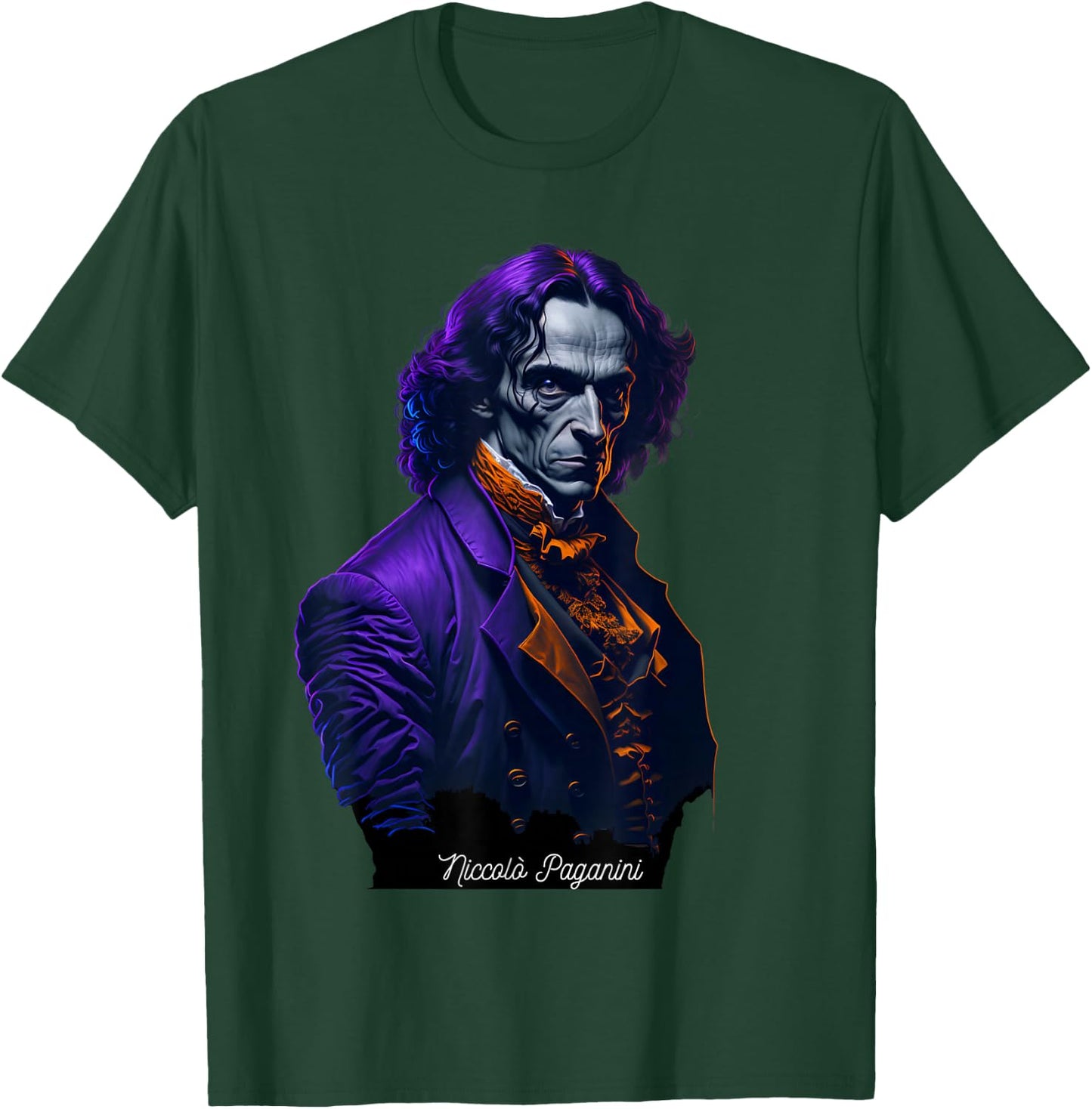 Niccolo Paganini Shirt Portrait Composer Illustration Violin T-Shirt - T-Shirt | Forest