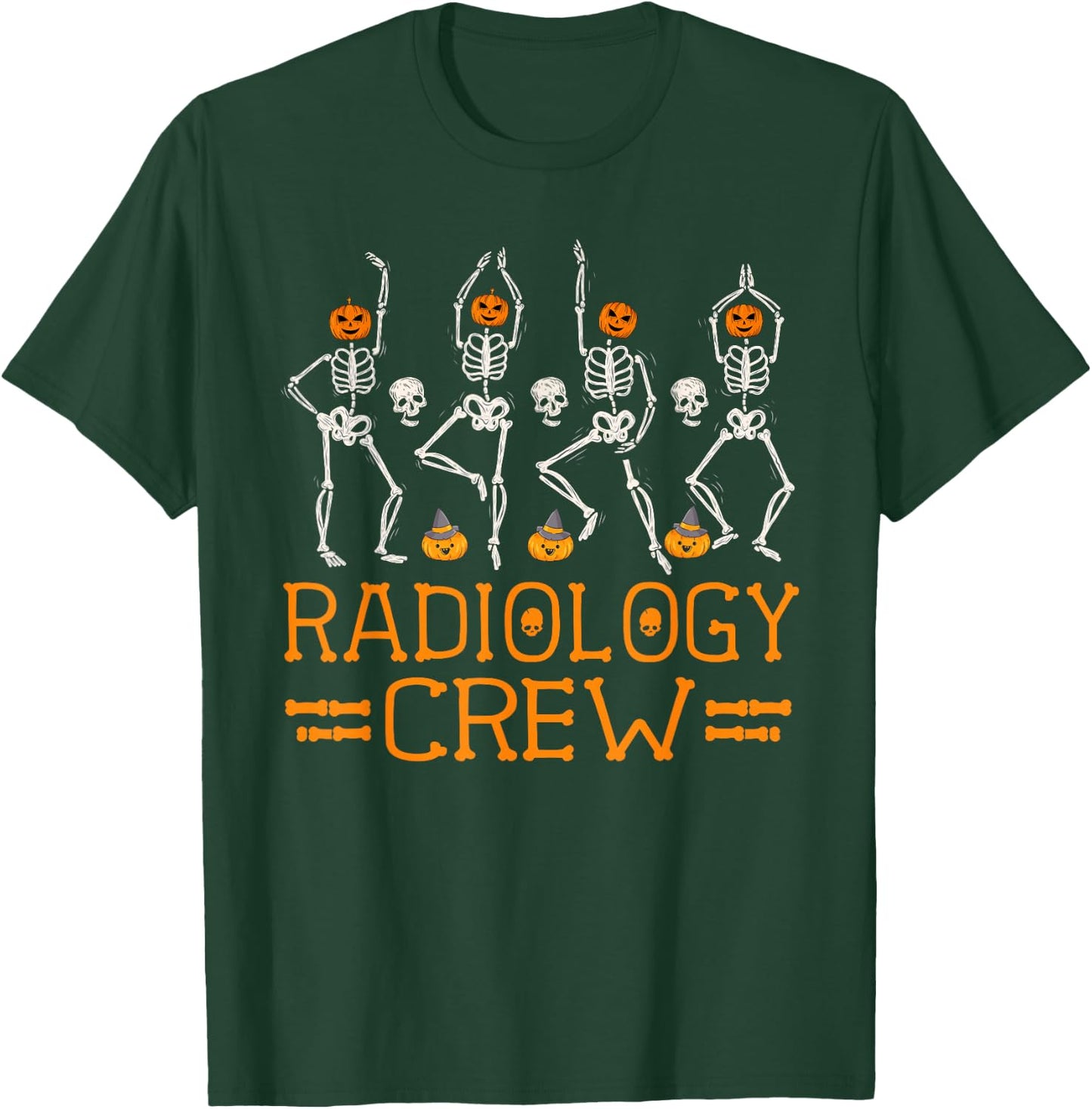 Radiology Crew Dancing Skeleton Pumpkin Funny Halloween T-Shirt - T-Shirt | Forest