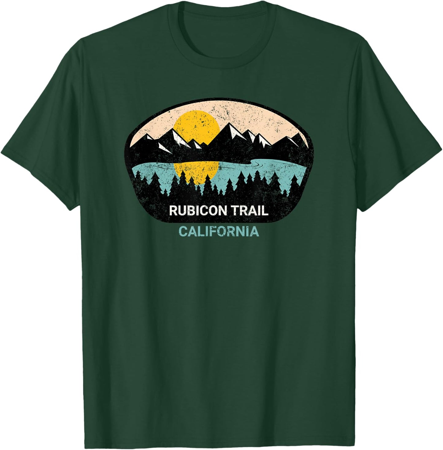 Retro Rubicon Trail - 4x4 Off-road SUV California Hiking T-Shirt - T-Shirt | Forest