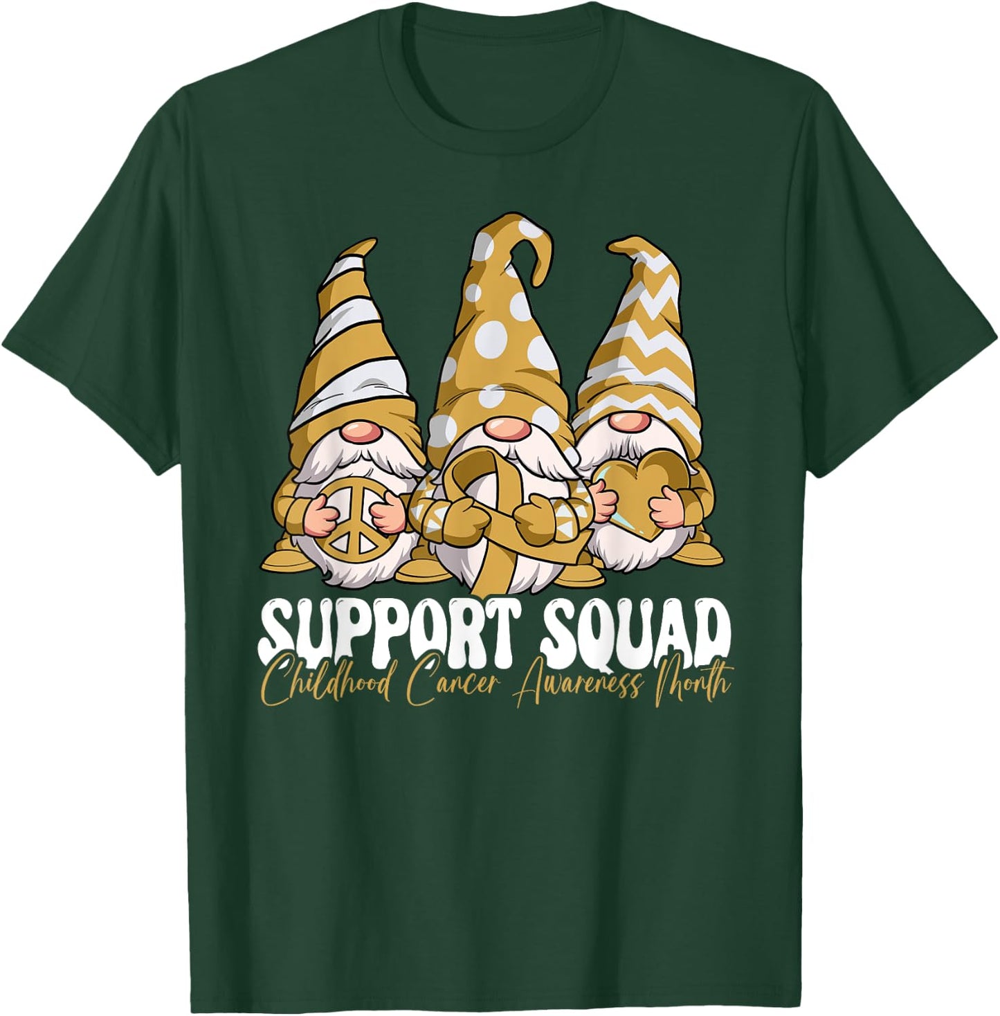 Support Squad Childhood Cancer Awareness Month T-Shirt - T-Shirt | Forest