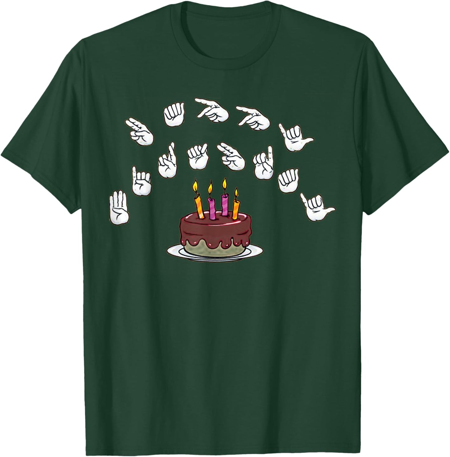 Happy Birthday alphabet Hands American Sign Language Asl T-Shirt - T-Shirt | Forest