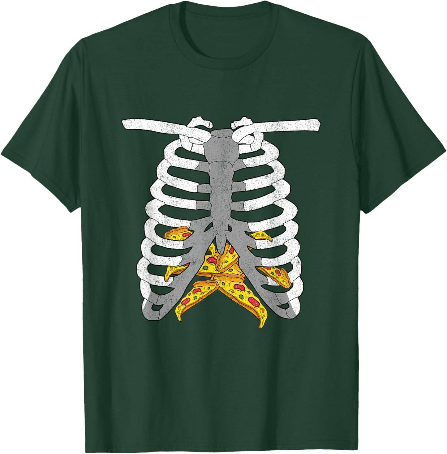 Halloween Day Cool Italian Food Pizza Dough Skeleton Pizza T-Shirt - T-Shirt | Forest
