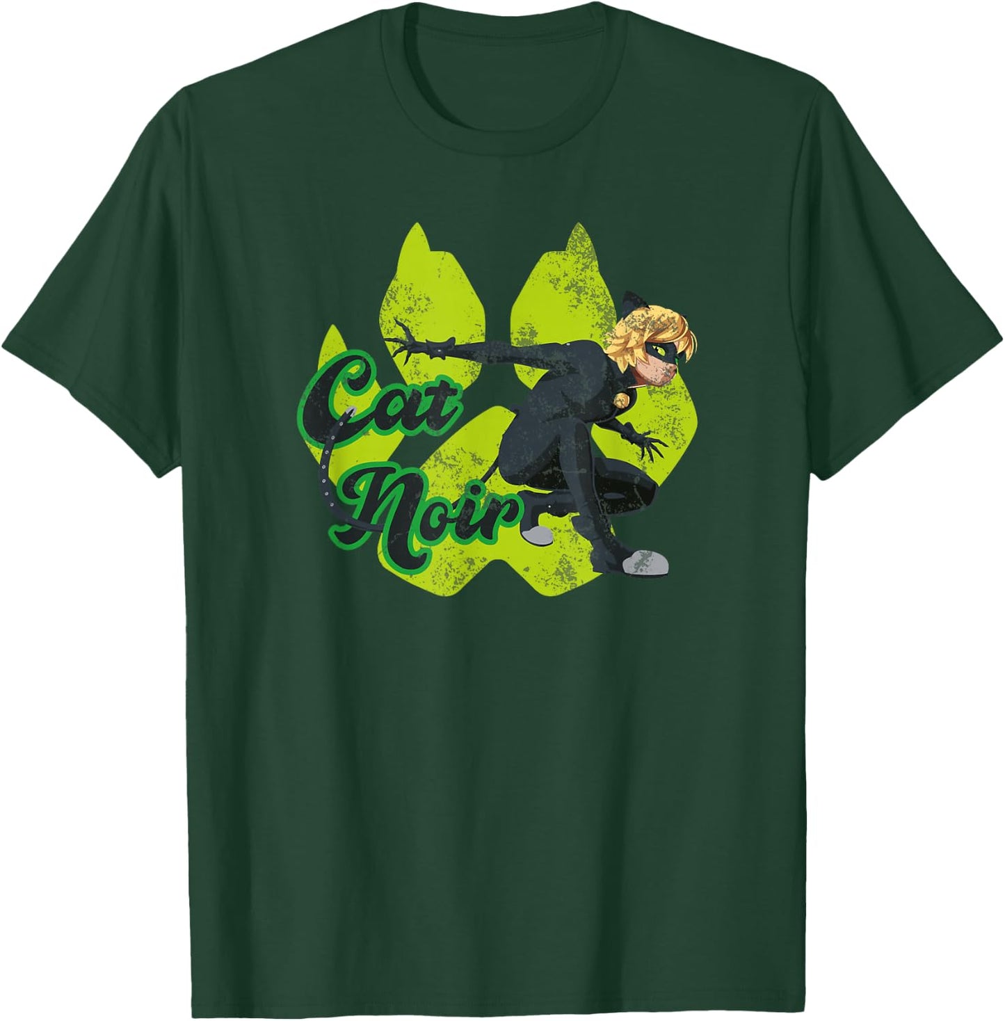 Miraculous Ladybug Vintage Collection with Cat Noir paw T-Shirt - T-Shirt | Forest