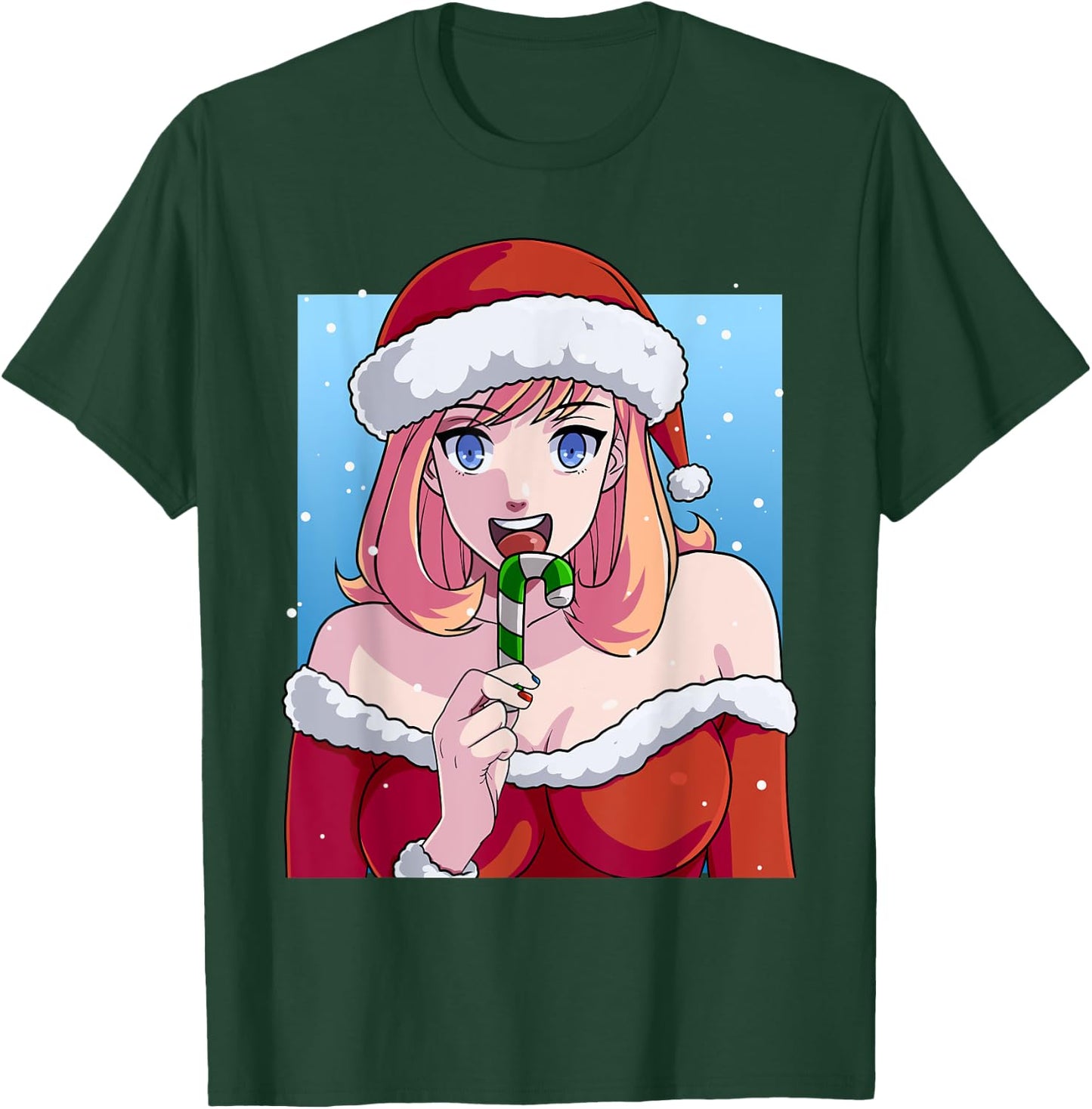 Mrs. Santa Claus Sexy Anime Babe Christmas Xmas T-Shirt - T-Shirt | Forest