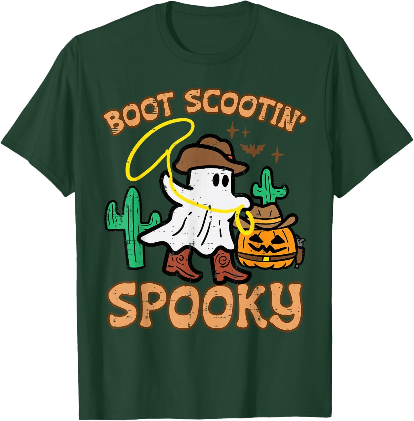 Boot Scootin' Spooky Ghost Cowboy Funny Halloween Men Women T-Shirt - T-Shirt | Forest