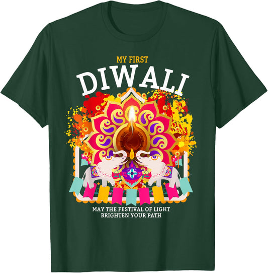 My First Diwali Festival Outfit Idea For Kids & Diwali T-Shirt - T-Shirt | Forest