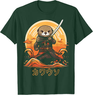 Cool Samurai Otter For Boys Girls Ninja Sea Otter Lover T-Shirt - T-Shirt | Forest