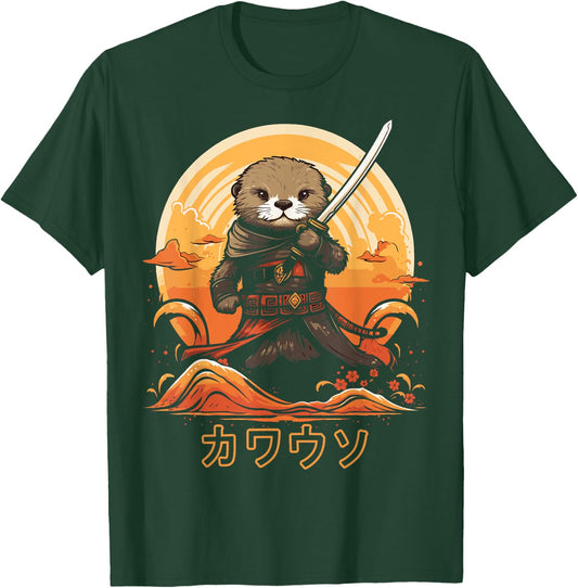 Cool Samurai Otter For Boys Girls Ninja Sea Otter Lover T-Shirt - T-Shirt | Forest