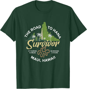 Road To Hana Survivor Curvy Palm Maui Hawaii T-Shirt - T-Shirt | Forest