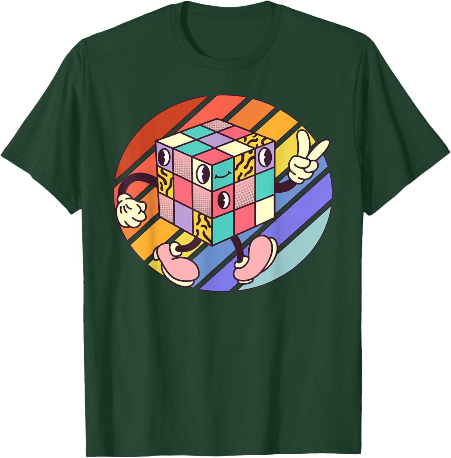 Rubik's Cube Comic Design T-Shirt - T-Shirt | Forest