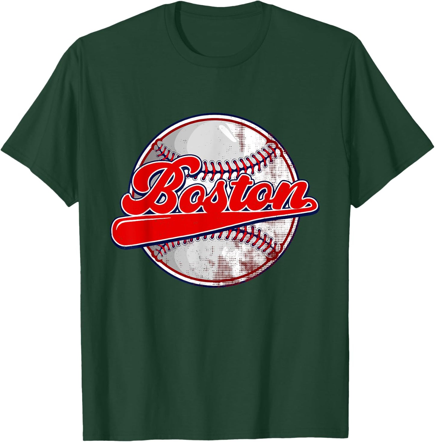 Vintage Boston Baseball Lover Women Kids T-Shirt - T-Shirt | Forest
