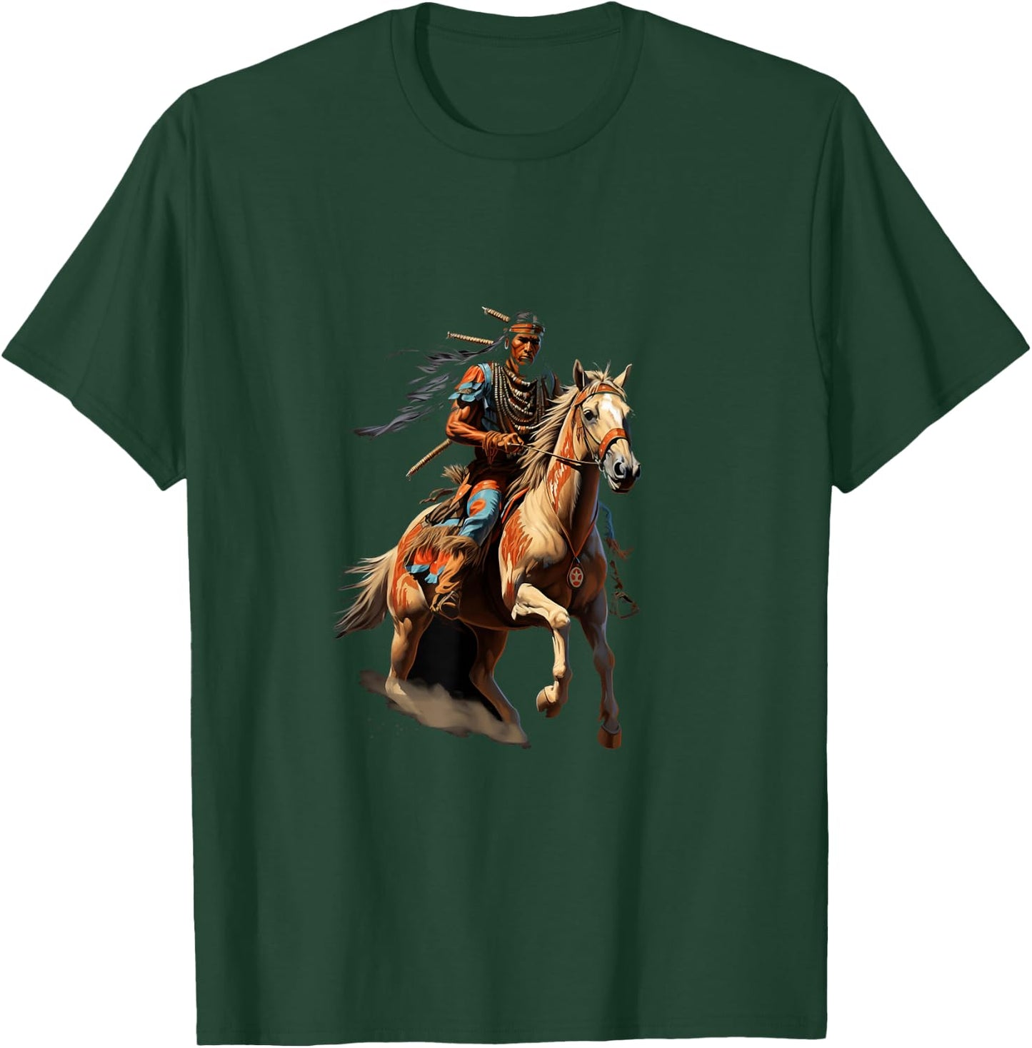 Indian Warrior Chief Indian Horse T-Shirt - T-Shirt | Forest