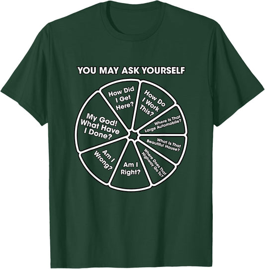 You May Ask Yourself Classic 80's Pop Music Retro Pie Chart T-Shirt - T-Shirt | Forest