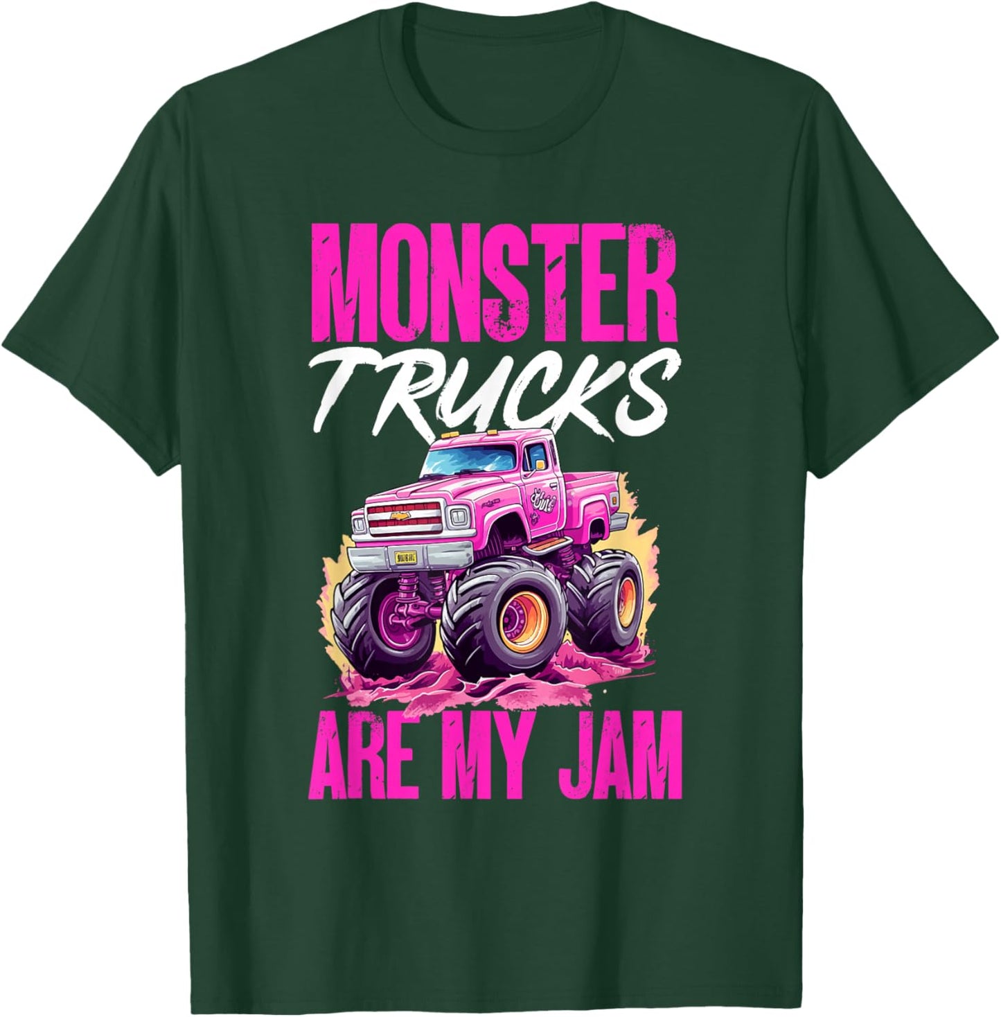 Monster Truck Toddler Girl Monster Trucks Are My Jam T-Shirt - T-Shirt | Forest