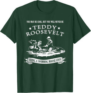 Progressive Party Teddy Riding Moose Cool Teddy Roosevelt T-Shirt - T-Shirt | Forest