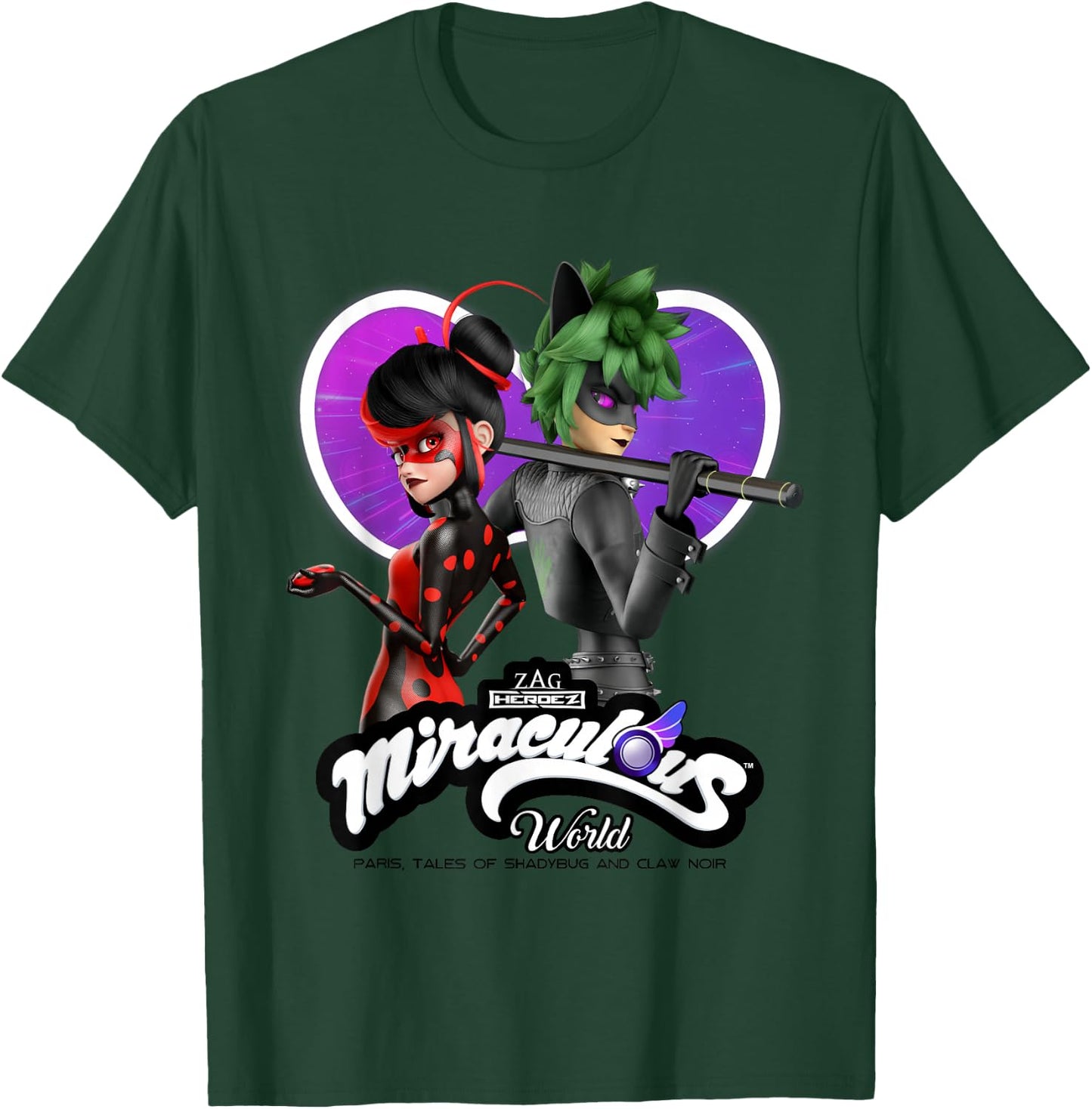 Miraculous Ladybug Cat Noir Tales of Shadybug and Claw Noir T-Shirt - T-Shirt | Forest