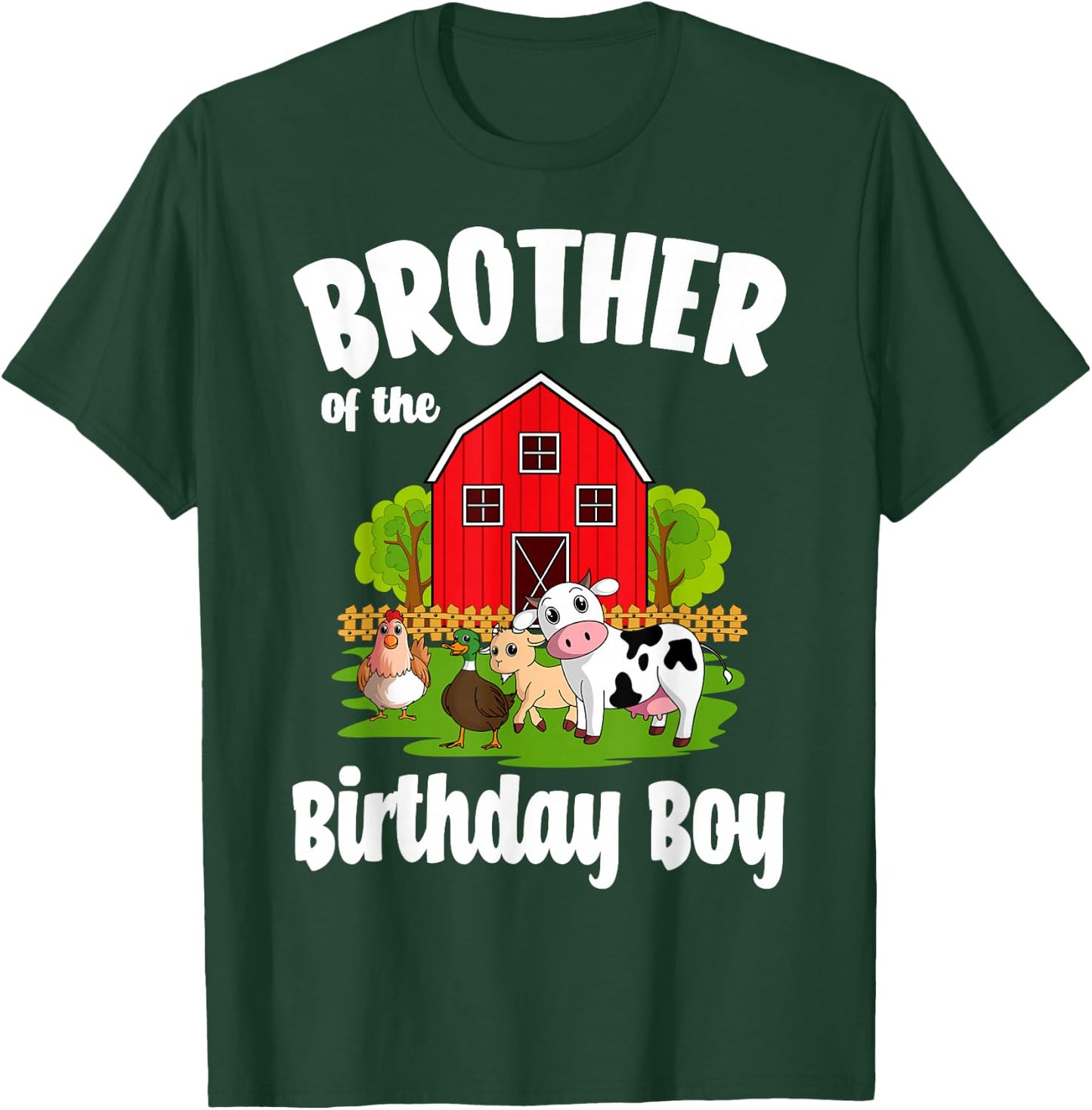 Brother Of The Birthday Boy Farm Animal Bday Party T-Shirt - T-Shirt | Forest
