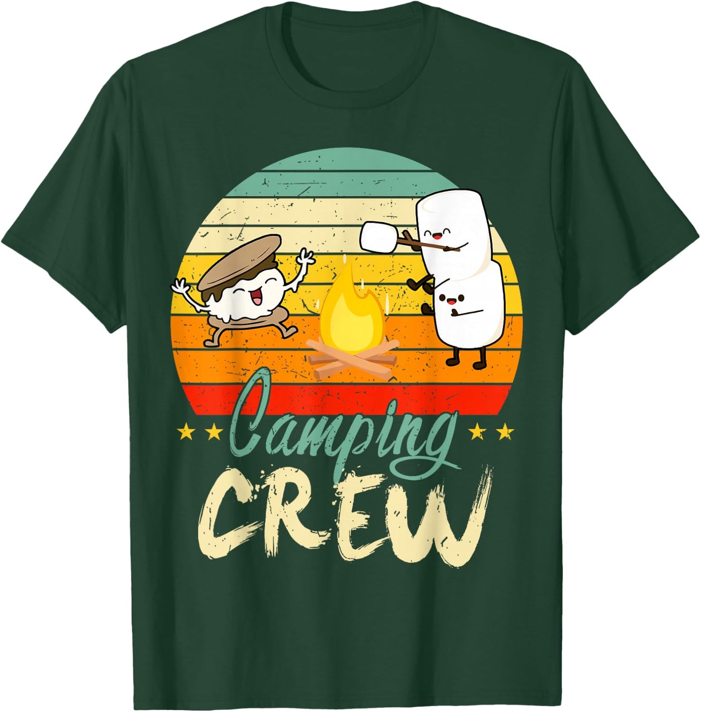Kid Camping Crew Toddler Boy Women Family Funny Happy Camper T-Shirt - T-Shirt | Forest