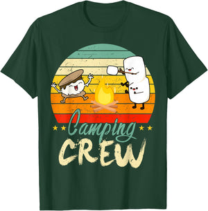 Kid Camping Crew Toddler Boy Women Family Funny Happy Camper T-Shirt - T-Shirt | Forest