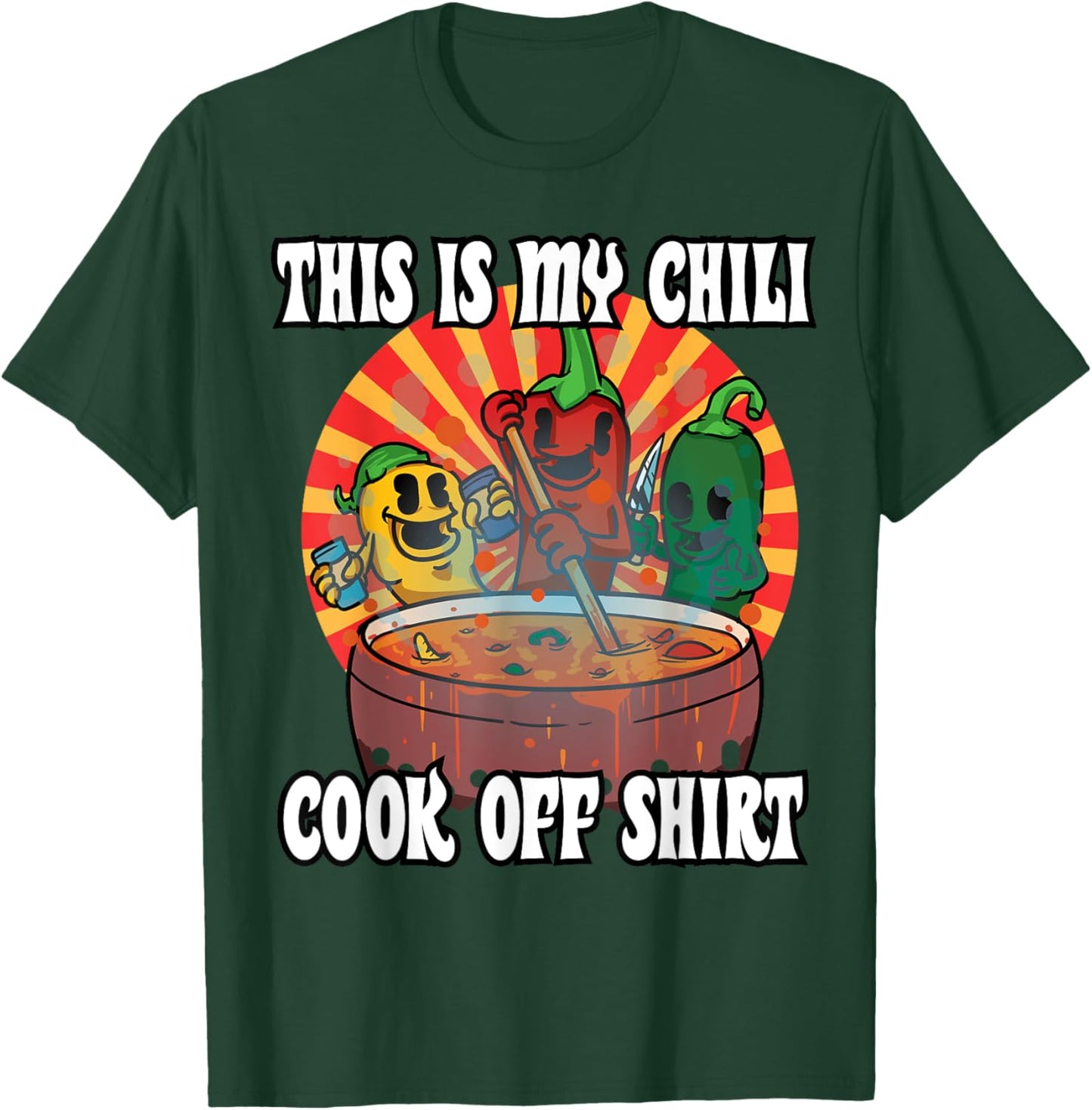 This Is My Chili Cook Off Shirt Hot And Spicy Chilli Pepper T-Shirt - T-Shirt | Forest