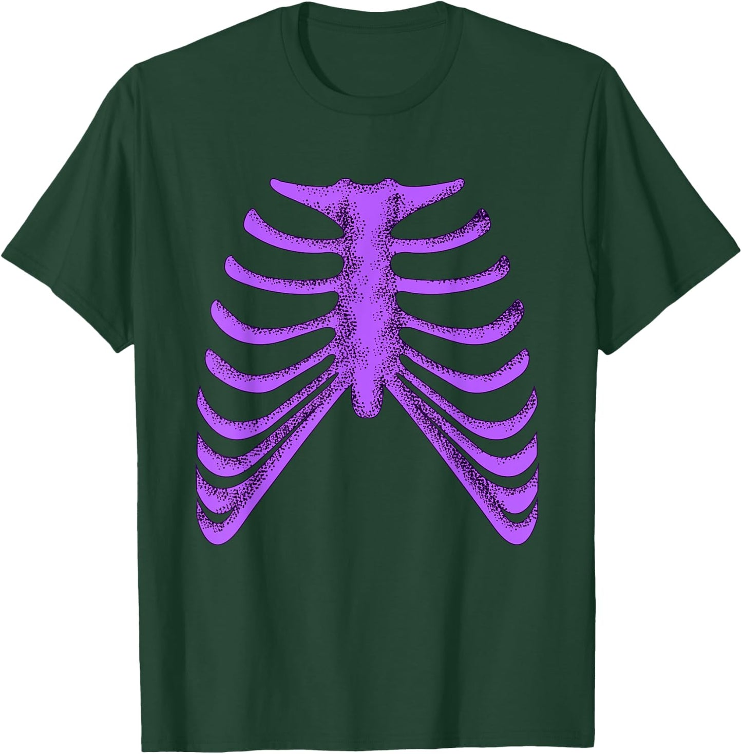 Purple Ribcage Skeleton Purple Color Graphic T-Shirt - T-Shirt | Forest