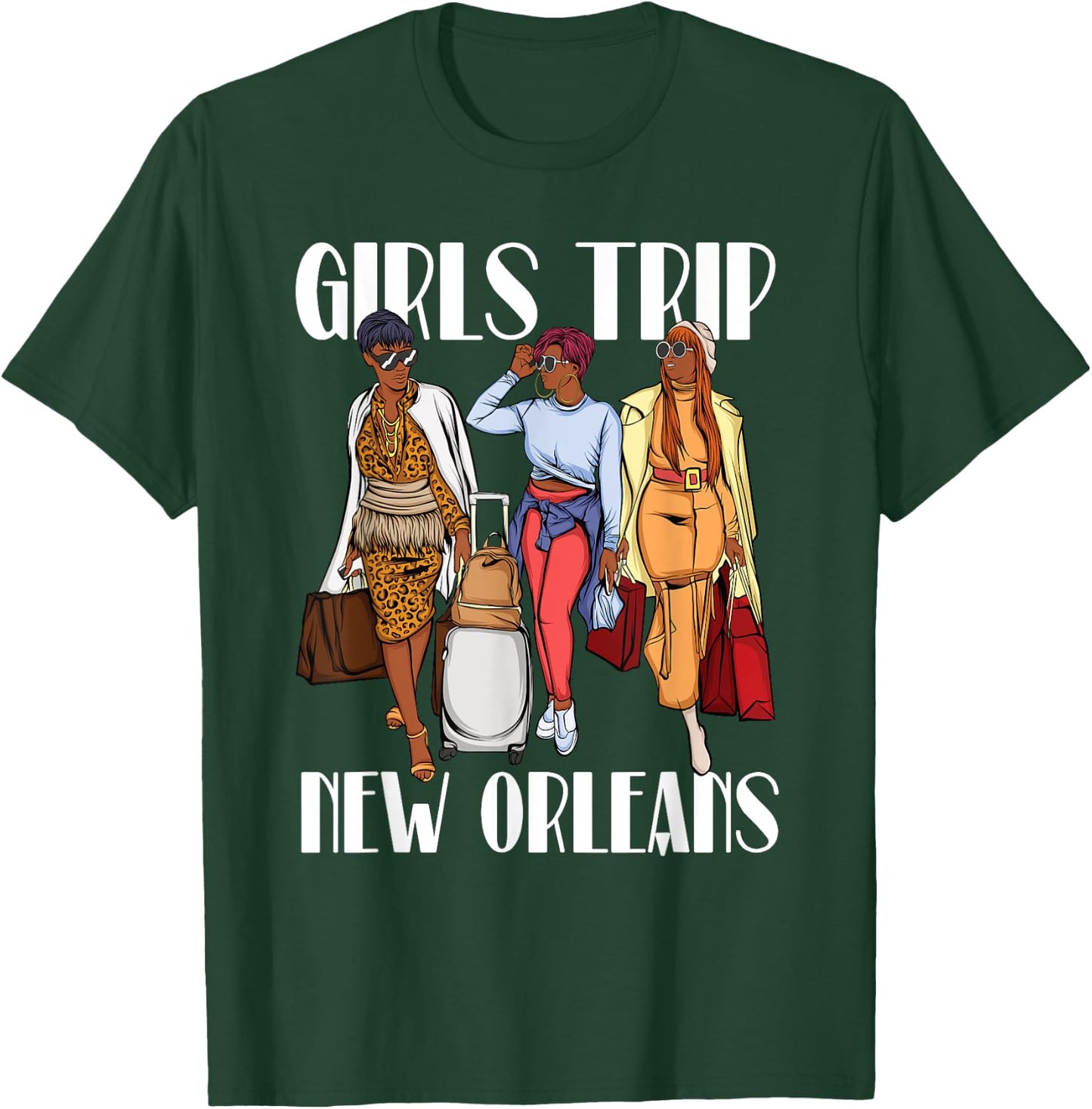 Girls Trip New Orleans Vacation Weekend Black Women T-Shirt - T-Shirt | Forest