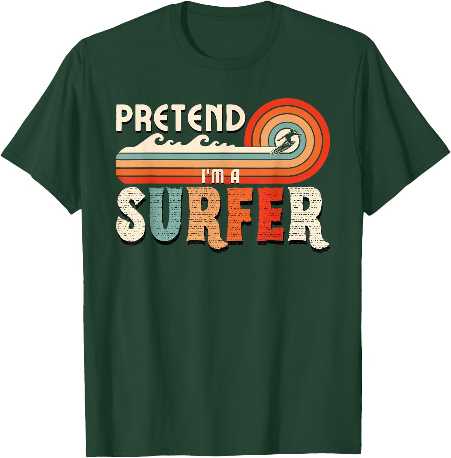 Pretend I'm A Surfer Retro Family Matching Halloween Costume T-Shirt - T-Shirt | Forest
