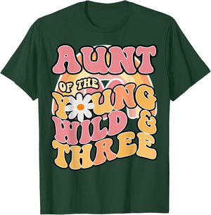 Daisy Birthday Aunt Young Wild & 3 Boho 3rd Matching T-Shirt - T-Shirt | Forest