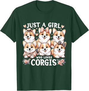 Just a Girl who Loves Corgis T-Shirt - T-Shirt | Forest