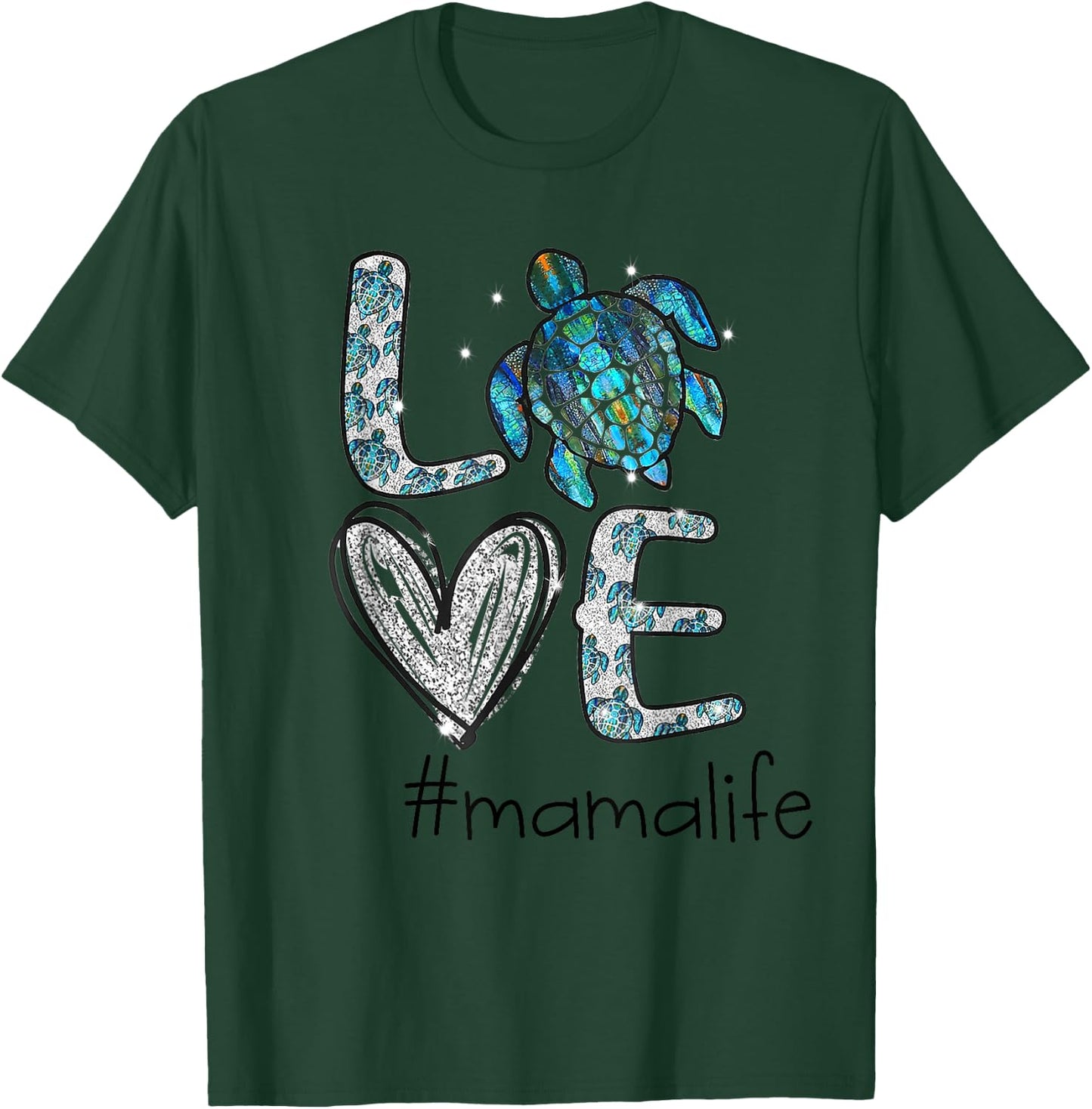Mom Turtle - Love Mama Life Sea Turtle T-Shirt - T-Shirt | Forest