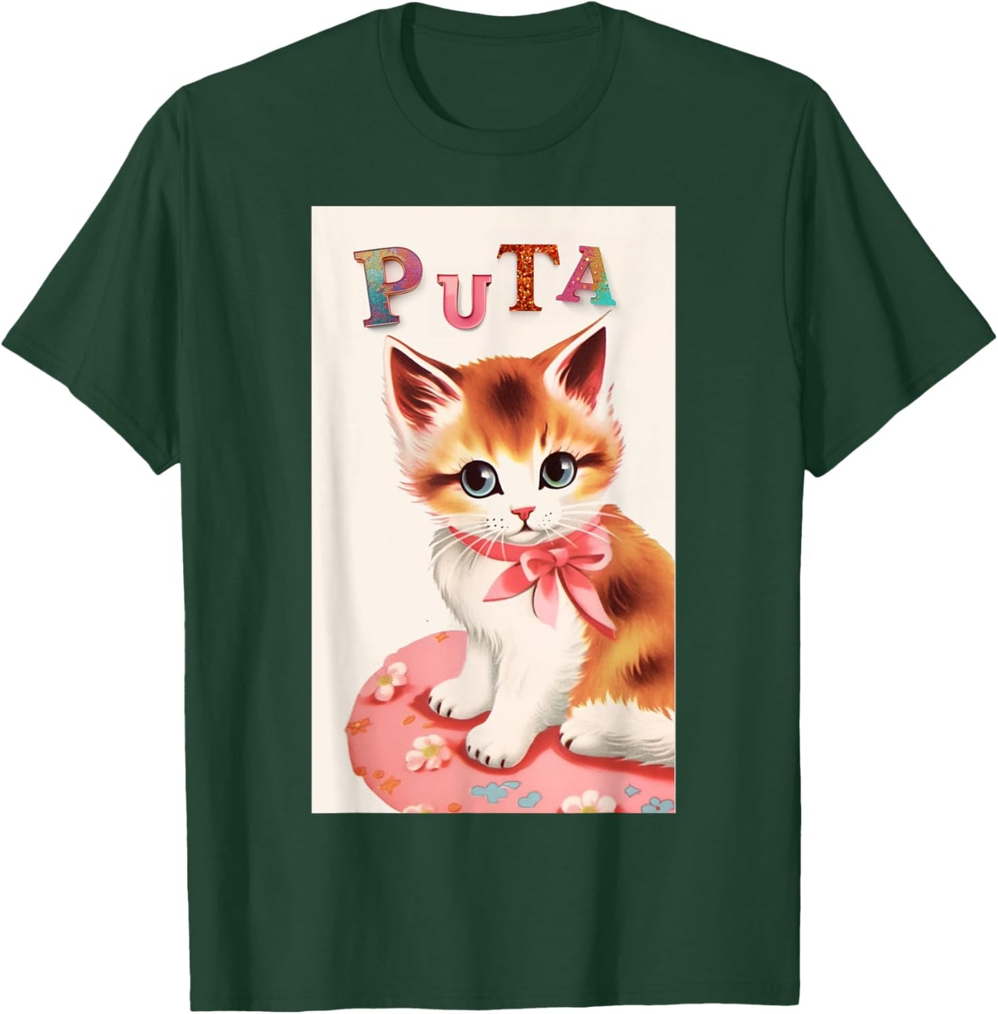 Weirdcore | Oddly specific | Weird Funny Cat Meme | Puta Men Women T-Shirt - T-Shirt | Forest