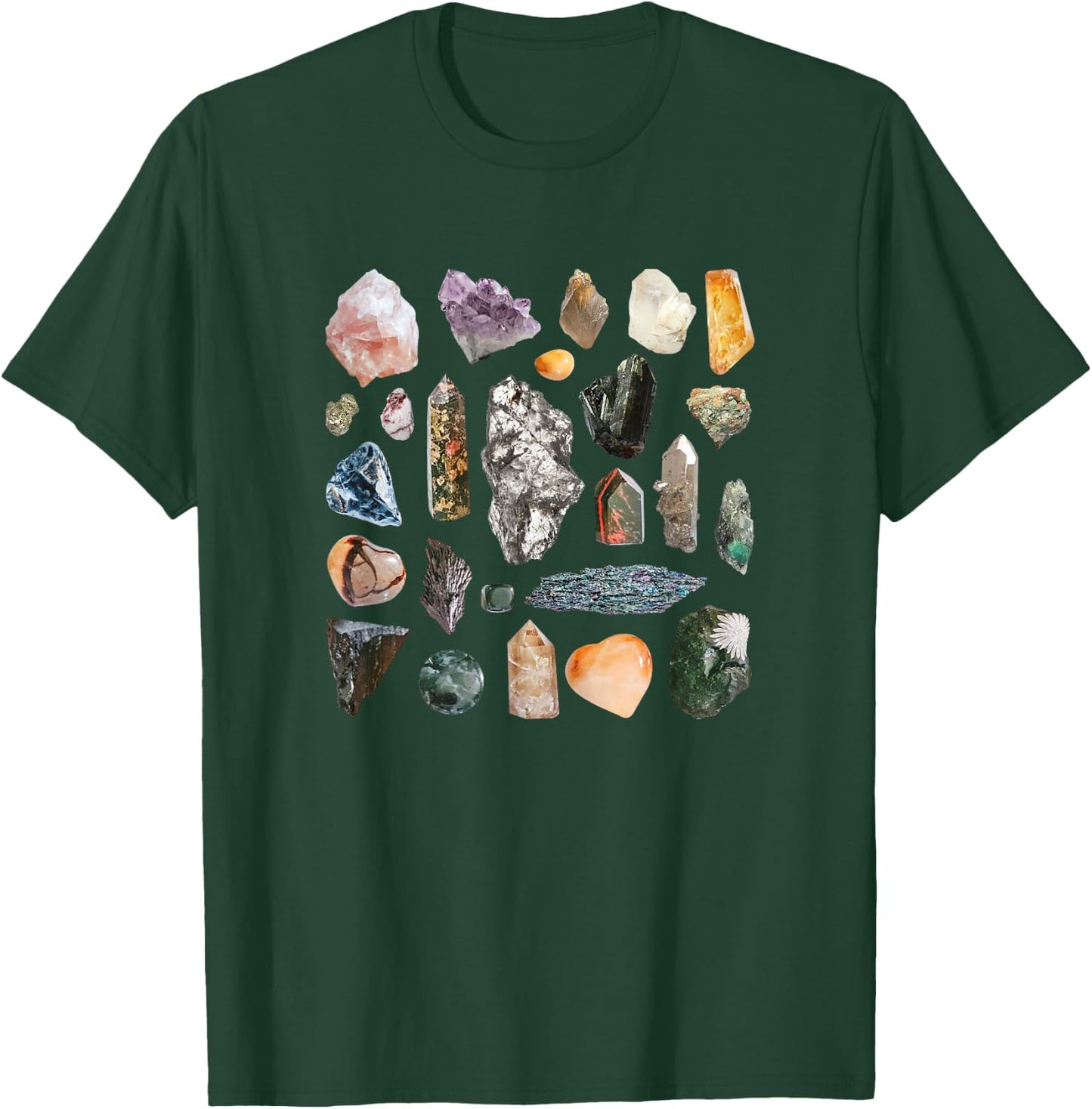 Crystals Rocks Minerals Gemstones Ores Goblincore Aesthetic T-Shirt - T-Shirt | Forest