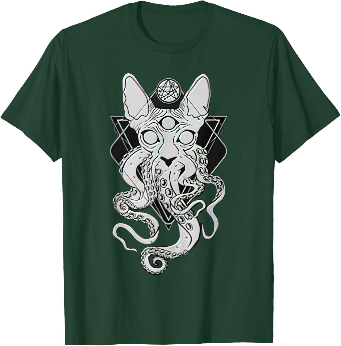 CATHULHU - the cosmic tentacle cat T-Shirt - T-Shirt | Forest