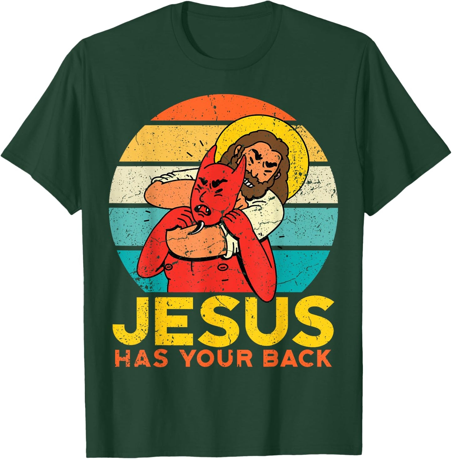 Jesus Has Your Back Jiu Jitsu Chokehold Funny Meme T-Shirt - T-Shirt | Forest