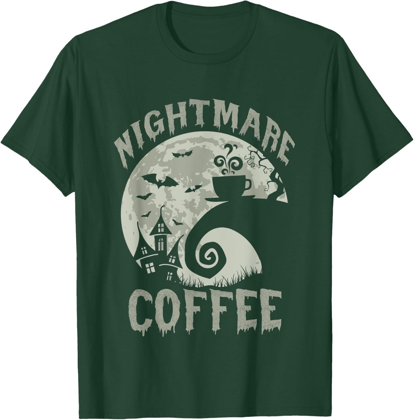 Halloween Nightmare Before Coffee Lovers Funny Spooky T-Shirt - T-Shirt | Forest