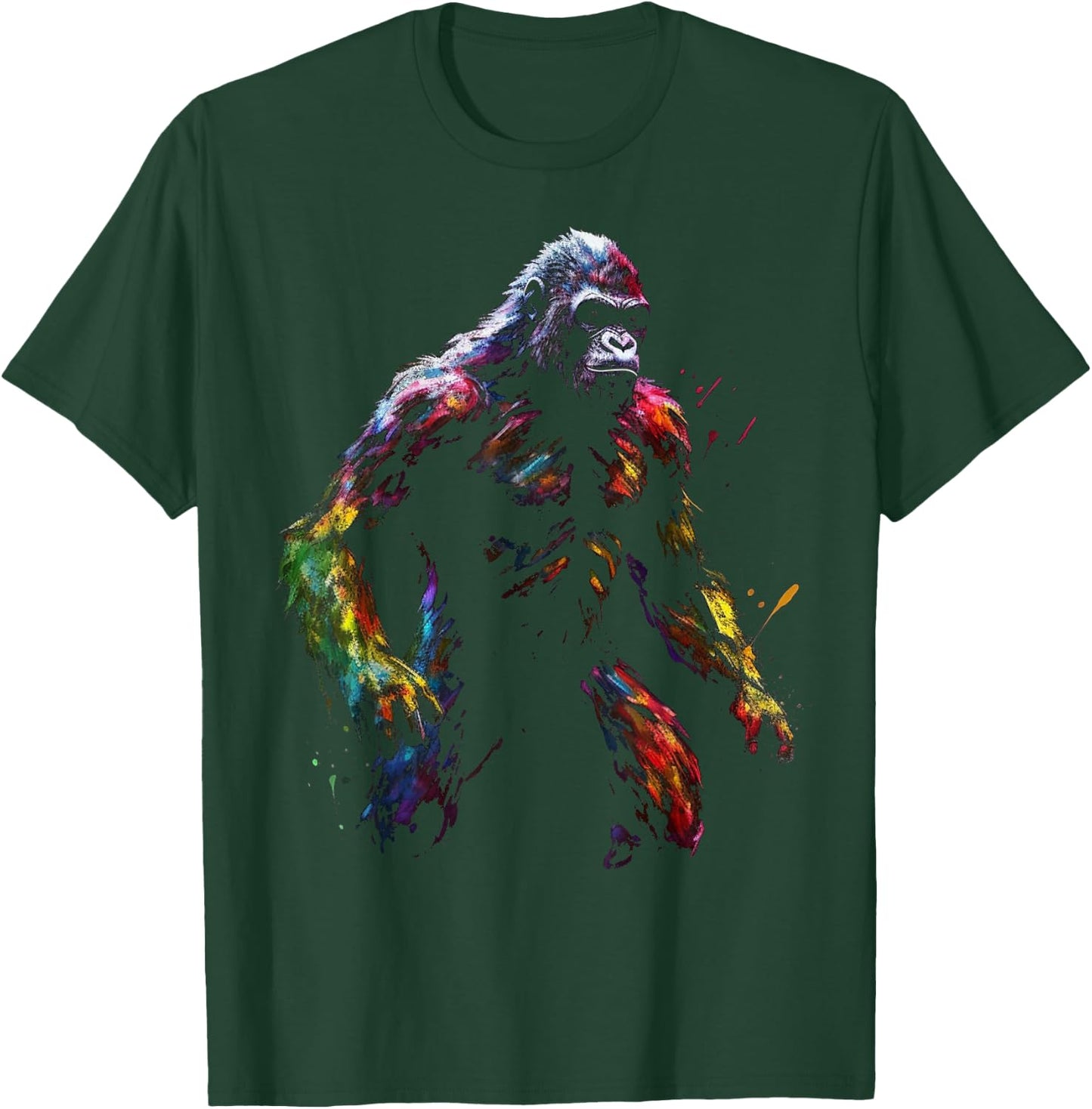 Gorilla Artwork Colourful Animal Art Gorilla T-Shirt - T-Shirt | Forest