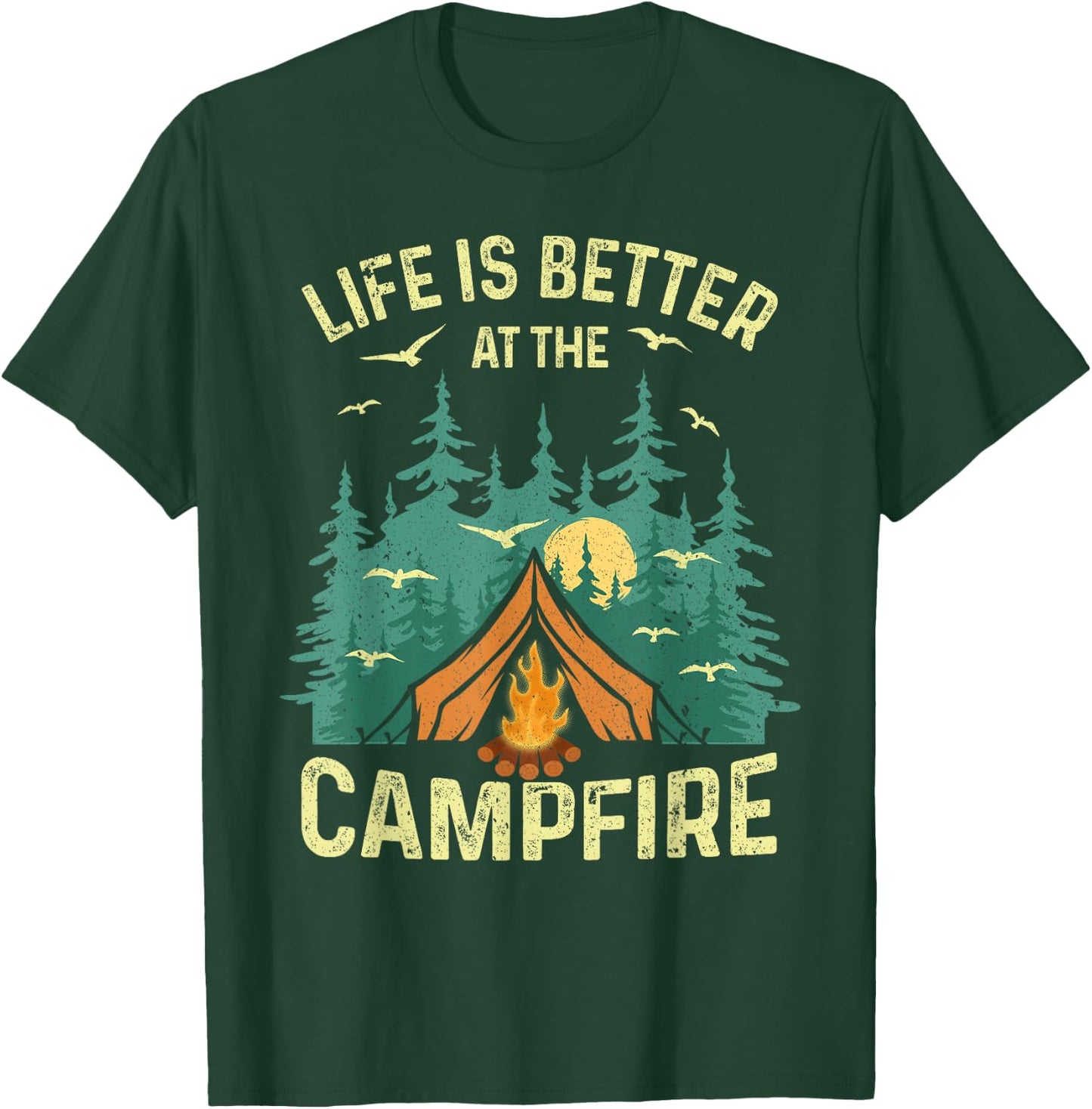 Unique Camping Gift RV Camper Accessories & Stuff -Adults, Kids Black Cotton 60%, Polyester 40% Short Sleeve Small Camping, Outdoor Adventures T-Shirt - T-Shirt | Forest