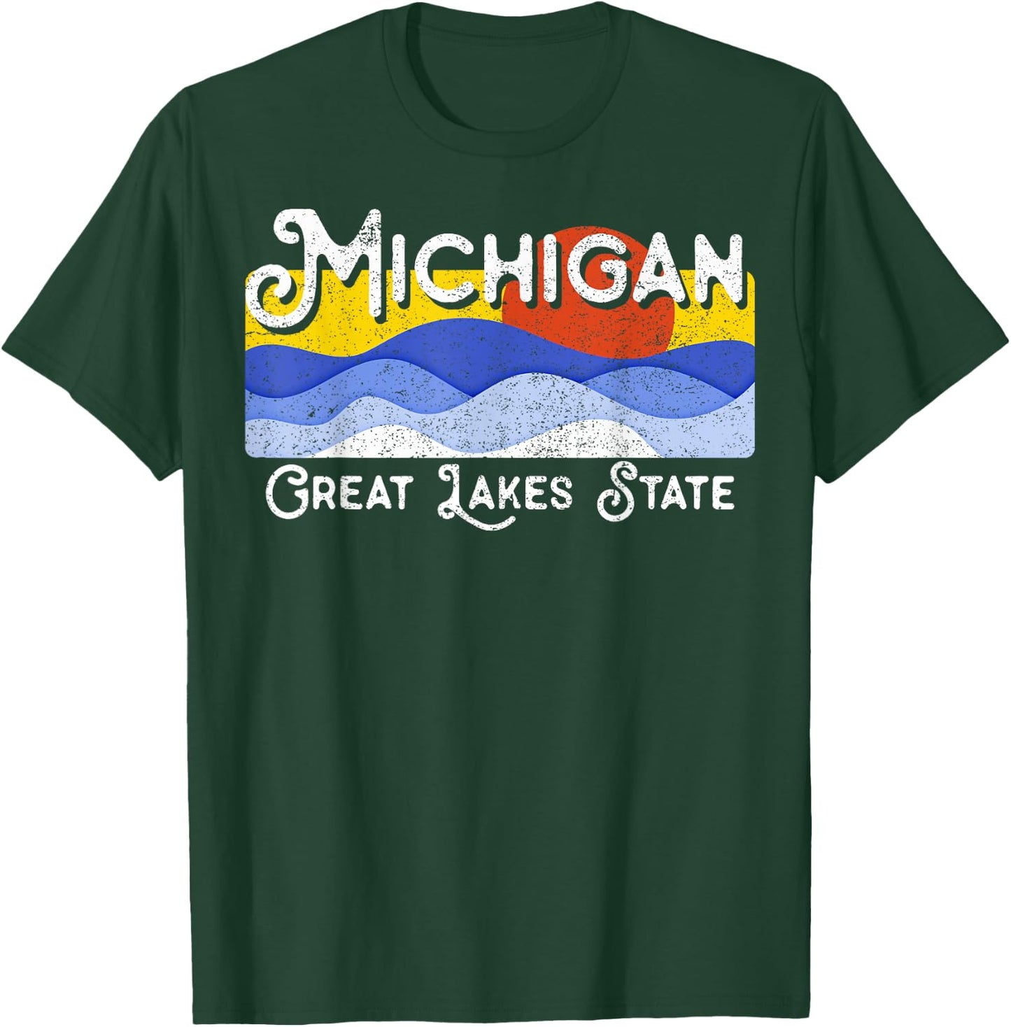 Great Lakes State Michigan Yooper Michiganian Vacation T-Shirt - T-Shirt | Forest