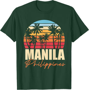 Palm Trees Filipino Pinoy Retro Tropical Manila Philippines T-Shirt - T-Shirt | Forest