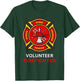 Fire Department Logo Volunteer Fireman Symbol Firefighter T-Shirt - T-Shirt | Forest