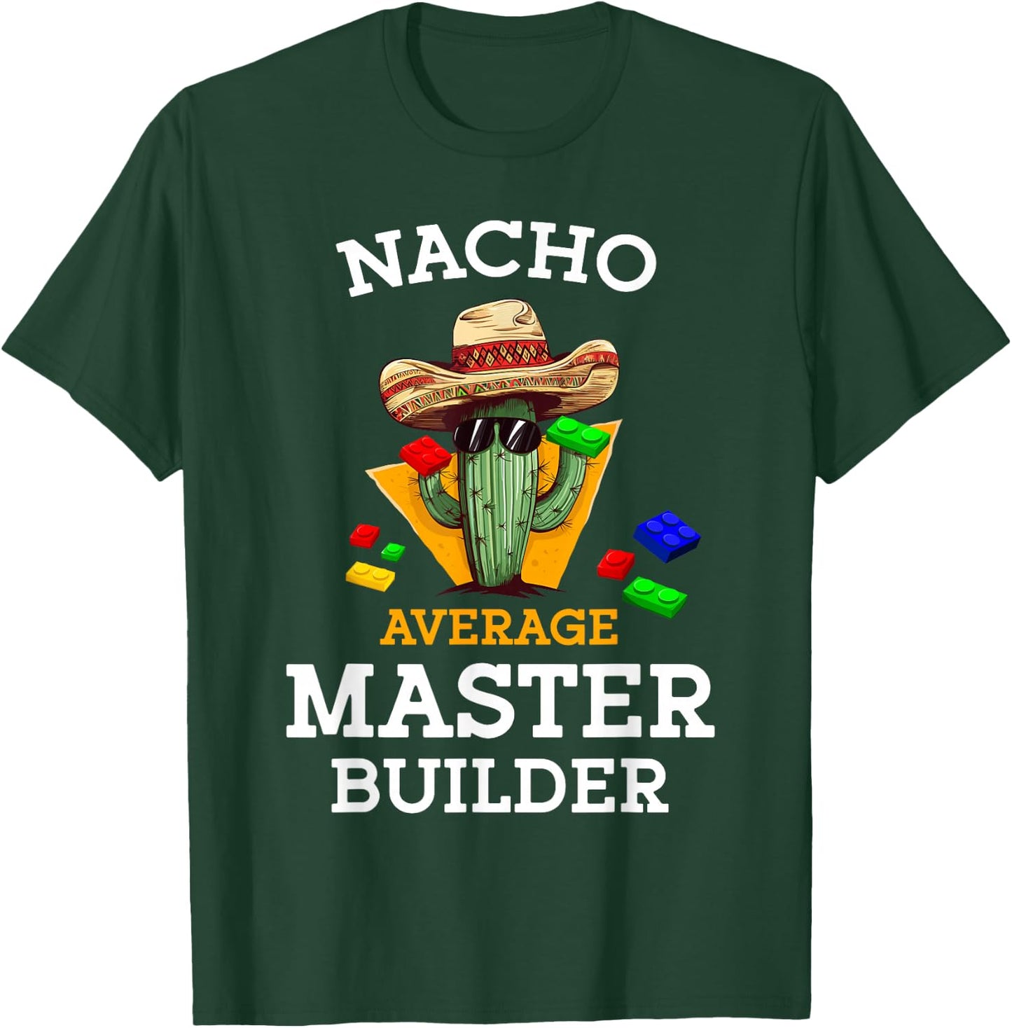 Nacho Average Master Builder Cactus Block Building Kids Boys T-Shirt - T-Shirt | Forest