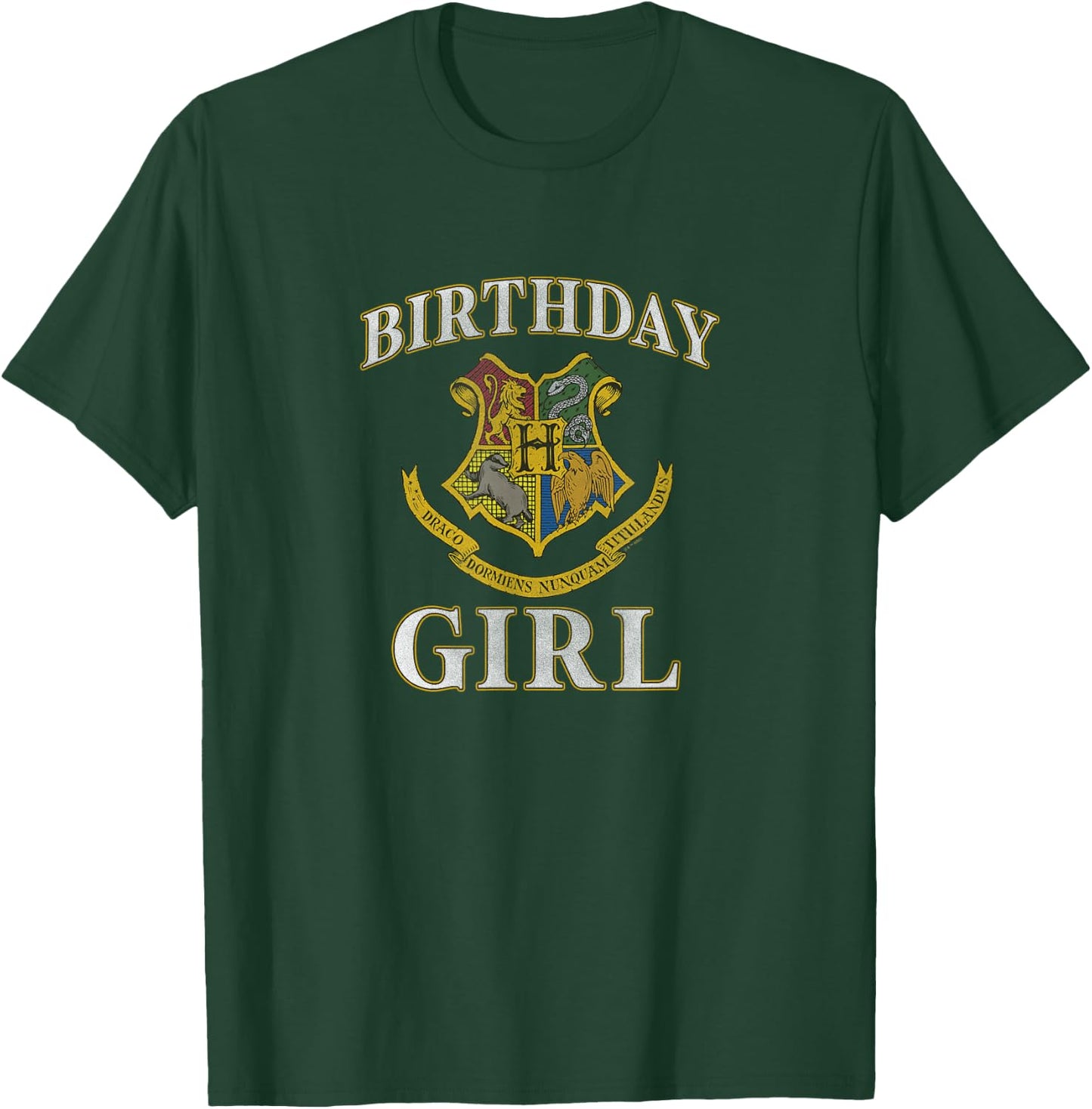 Harry Potter Birthday Girl Hogwarts Iconic Emblem Logo T-Shirt - T-Shirt | Forest